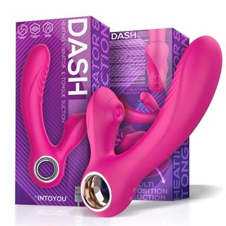 Vibrador Dash con vibración, funciona de calor y succionador de clitoris