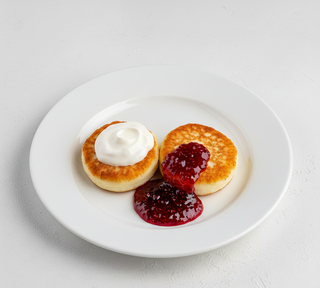 Сирники з джемом і сметаною 140/40г.