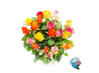Bouquet di rose colorate miste