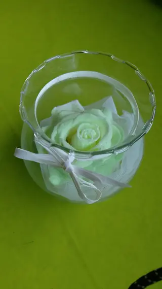 Rosa stabilizzata glow in the dark + bolla vetro