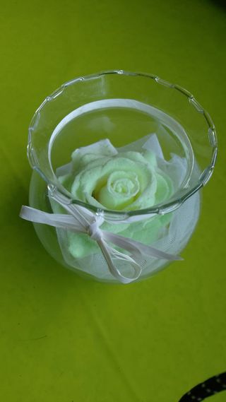 Rosa stabilizzata glow in the dark + bolla vetro