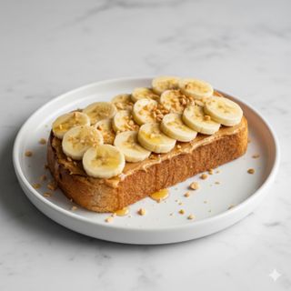 Tosta con crema de cacahuete y plátano