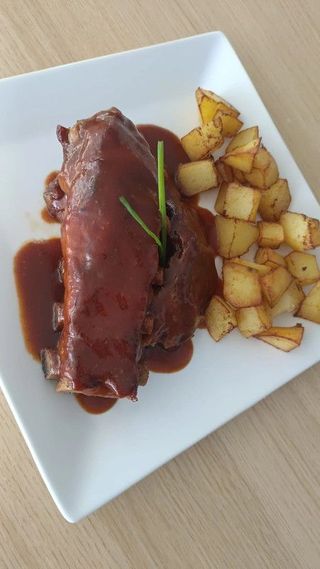 Costilla De Cerdo Asada Baja Temperatura A La Barbacoa