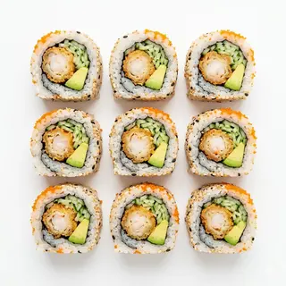 Uramaki De Tempura De Langostinos (9 Uds.)