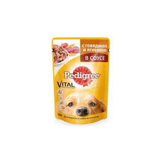 Корм для собак Pedigree Педигри для взрослых собак говядина ягненок пауч 85г  4660085510267