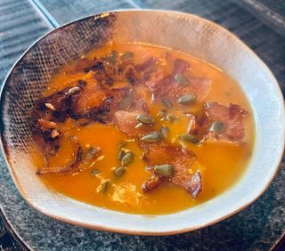 Гарбузовий суп з беконом