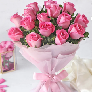 Bukiet 15 różowych róż premium 
