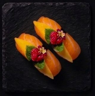 NigiriSaumon mangue & Menthe framboise yuzu