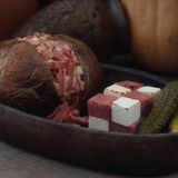 Baked potato with  Ham cheese