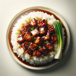 Tajwański ryż z sosem z marynowanej wieprzowiny