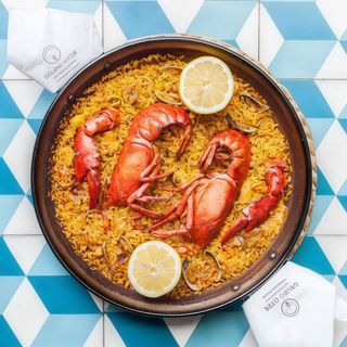 En paella - Arroz con bogavante