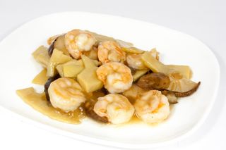 Gamberi funghi e bambù