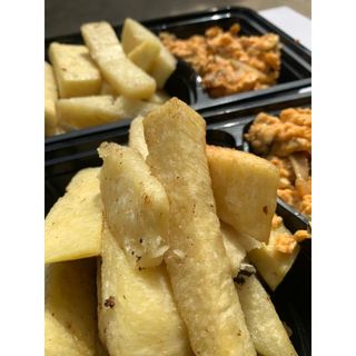 Fried Yam or Boiled Yam and Fried Eggs