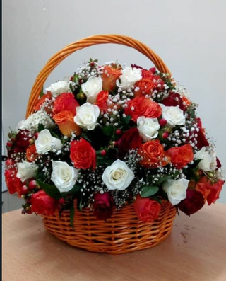 Assorted Roses Mega Basket