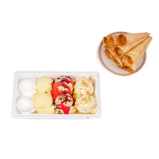 Box 1000 ml (wybierz do 4 smaków) + 8 małych wafelków GRATIS