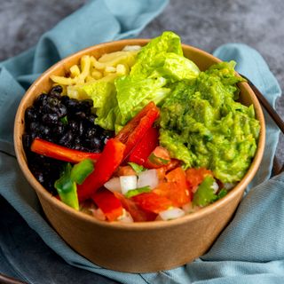 bowl vegan verduras y guacamole