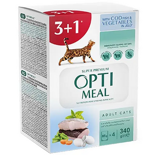  Набір Optimeal 3+1 Тріска та овочі в желе 340 г 