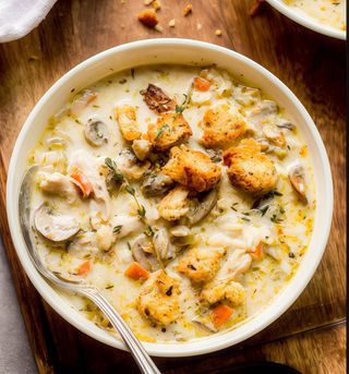 Sopa de Pollo y Champiñones