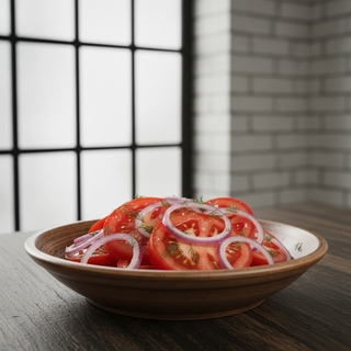 Salată de roşii cu ceapă roşie