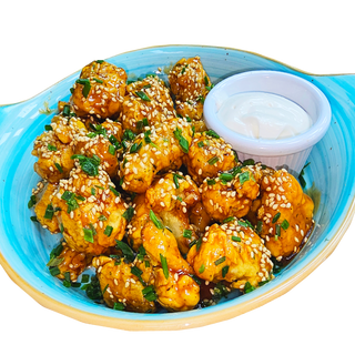 Карфиолени късчета в азиатски стил с веган майонеза  