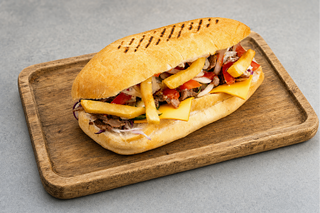 Kebab Bułka Amerykański z frytkami w środku