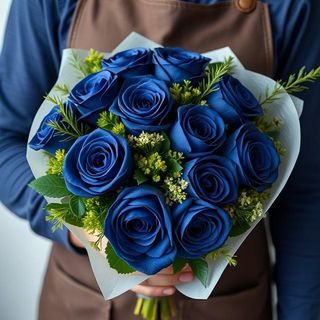 Ramo 7 rosas azules