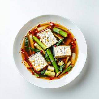 Zuppa agropiccante bambù e tofu