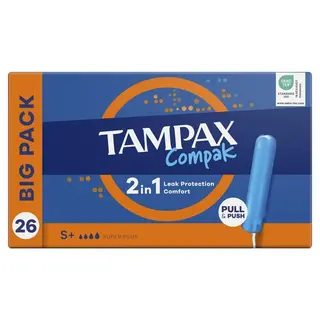 Tampax Compak Super Plus Tampones Con Aplicador, 26 Unidades