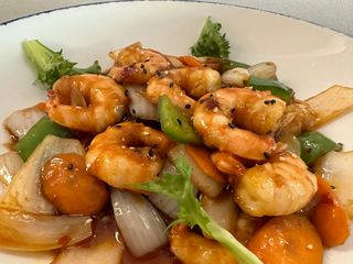 Langostino con salsa picante