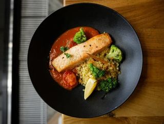 Семга с булгуром