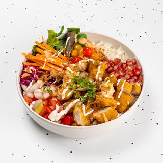 Crispy Chicken Over Rice