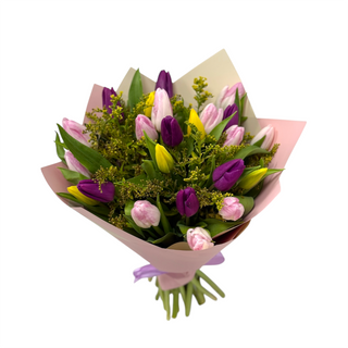 Buchet 25 lalele colorate