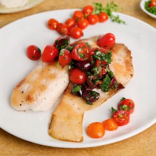 Filetto di Tilapia all "Ortolana Salsa" di Basilica o Puttanesca