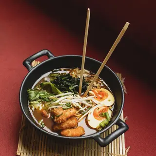Ramen de langostinos crujientes