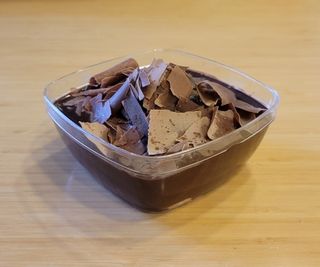 Chocolate pudding with echlair