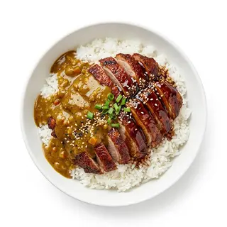 Arroz Con Pato, Salsa Curry Y Salsa Teriyaki
