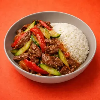 Мясо по-тайски с рисом
