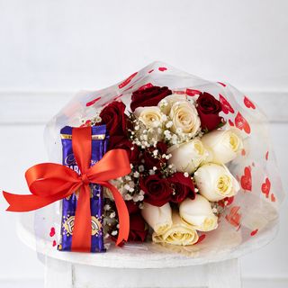 Classic Rose Bouquet with Dairy Milk Chocolate