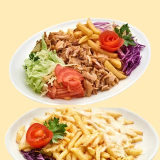 Doner kebap con patate insalata