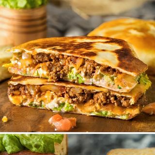 Tortilja sa pljeskavicom i sirom