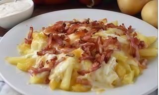 Ración De Patatas Con Bacon Y Mozzarella (Entera)