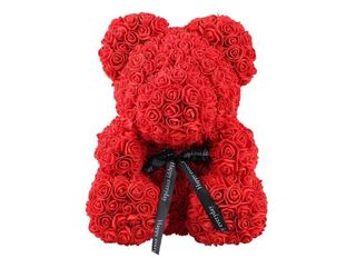 Мече, червено, голямо, в луксозна кутия