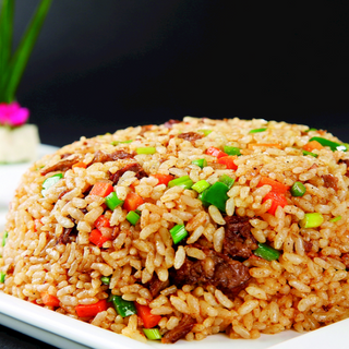 Arroz frito con ternera