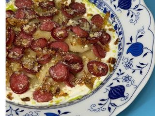 Вареники з картоплею і мисливськими ковбасками (200g)