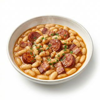 Alubia blanca con bacon y chorizo
