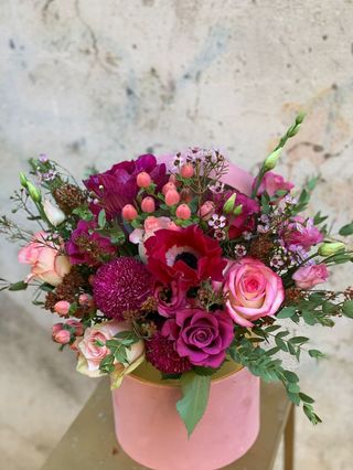 Cappelliera di velluto rosa