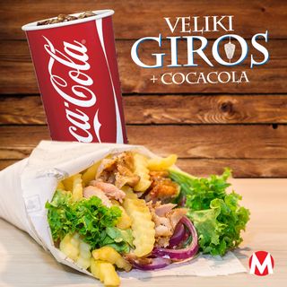 Veliki giros i Coca-cola ili sok po izboru