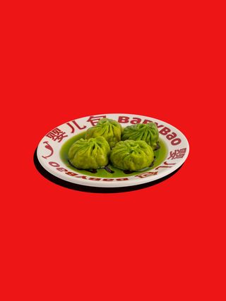 Green dumpling al vapore con verdure di stagione