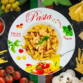 Penne ai gamberi red pepper