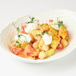 Хрустящий баклажан с цыпленком 